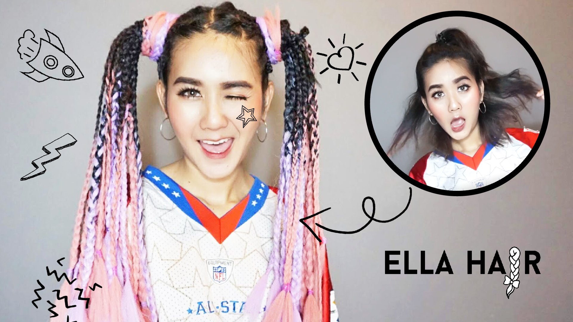 Ella hair ไหมถักผม ผมเปีย แฮร์พีชถักเปีย ผมปลอม